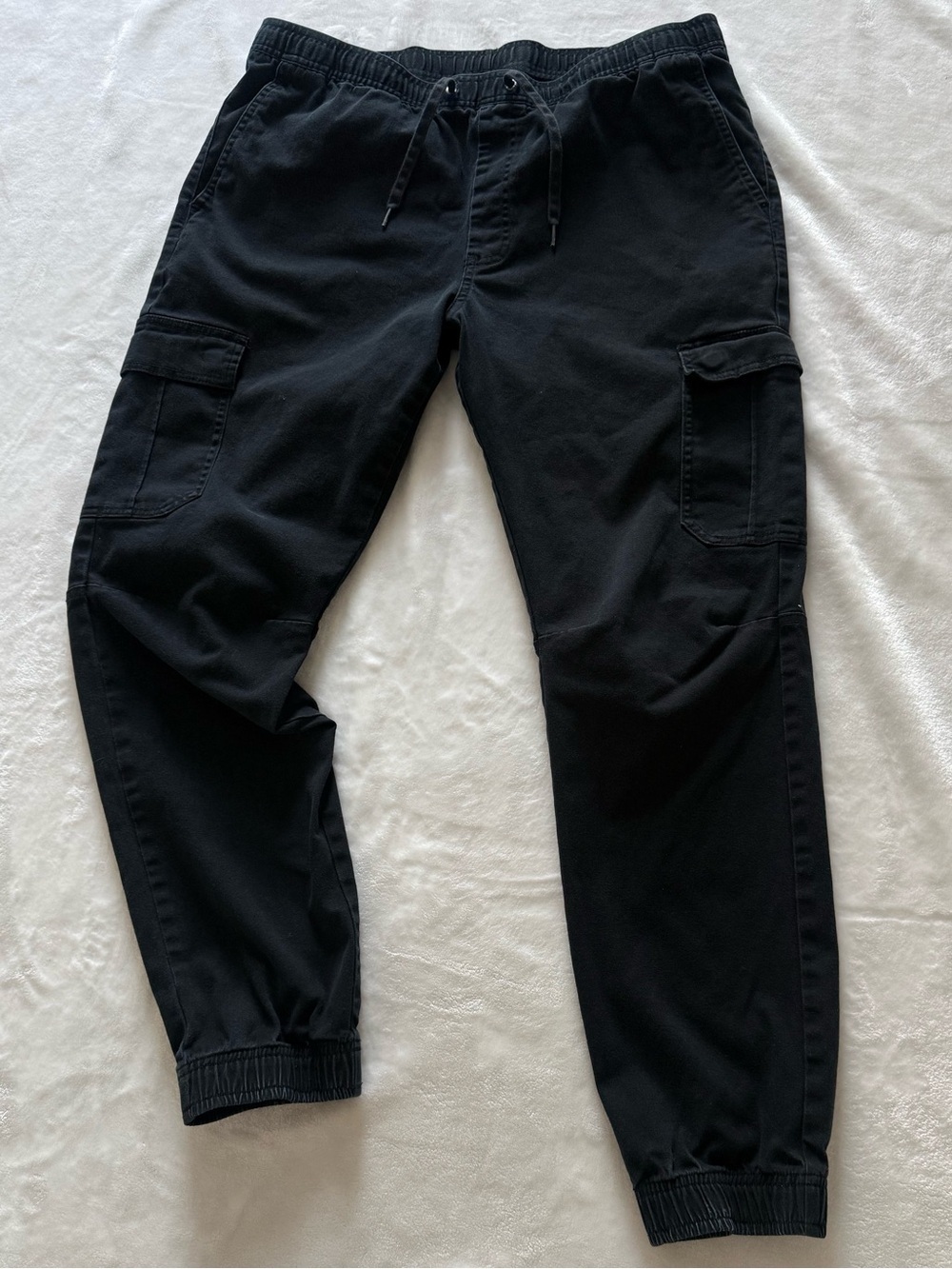 Empyre Black Cargo Joggers with Elastic Cuffs